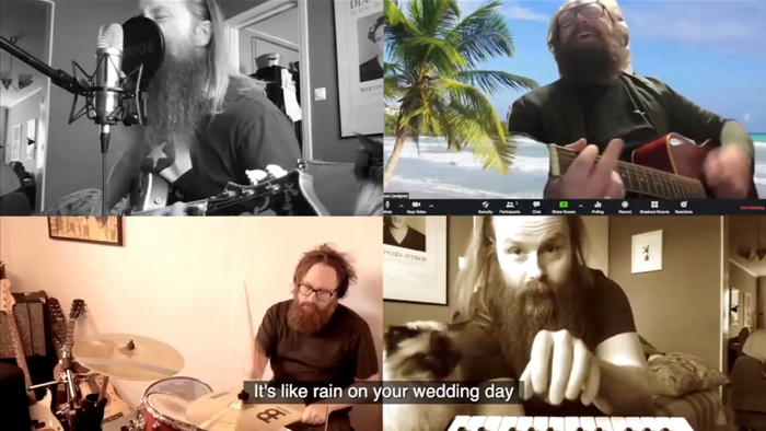 Kollage med fyra skärmklipp från musikers YouTube-videor