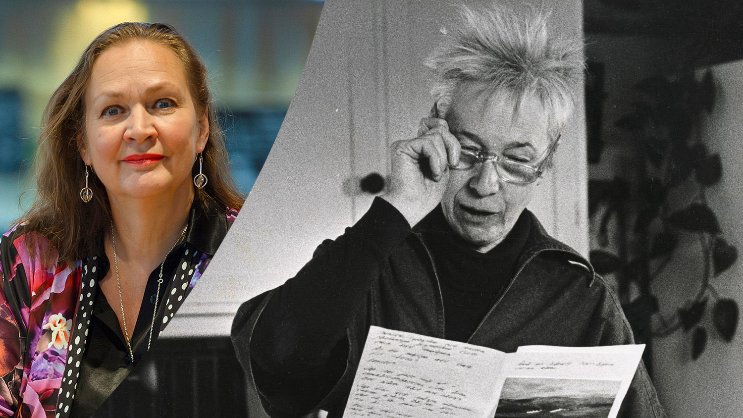 Porträttkollage med krönikören och Sara Lidman