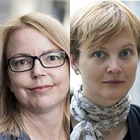 Porträttcollage Karin Svedberg Helgesson och Ebba Sjögren